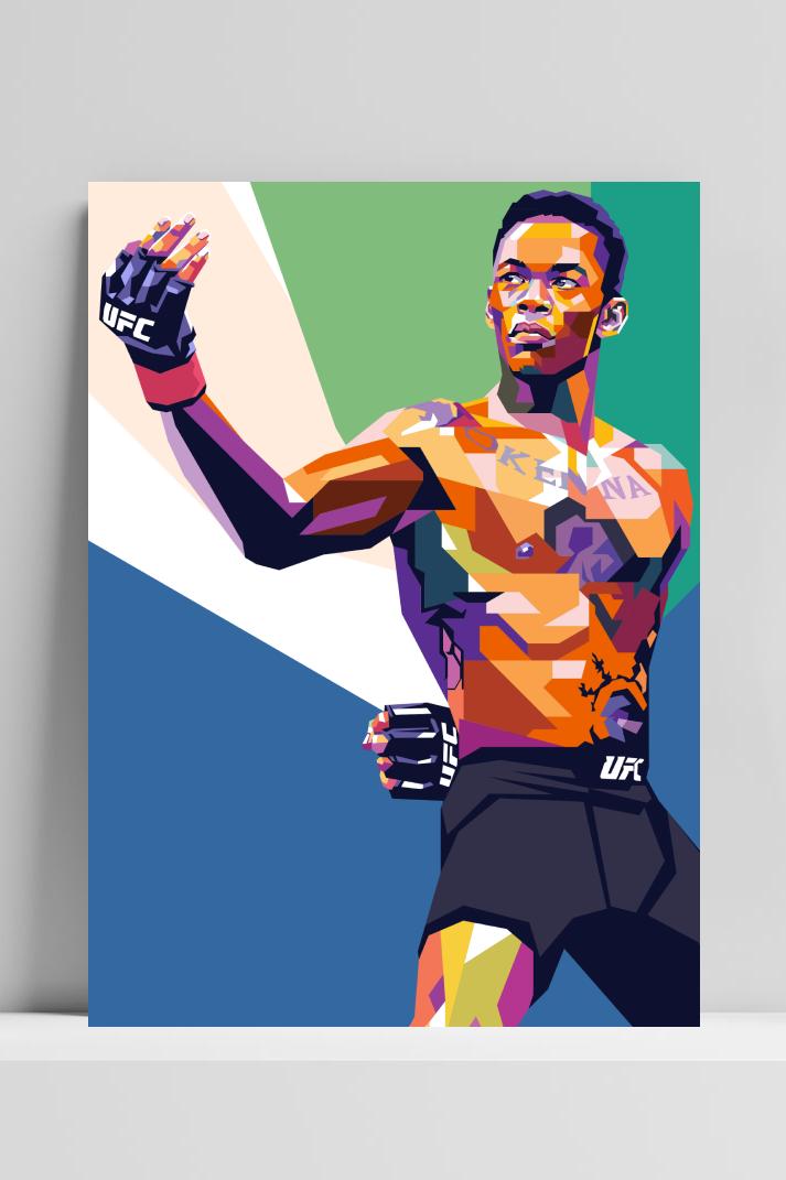 Israel Adesanya op 3mm aluminium dibond