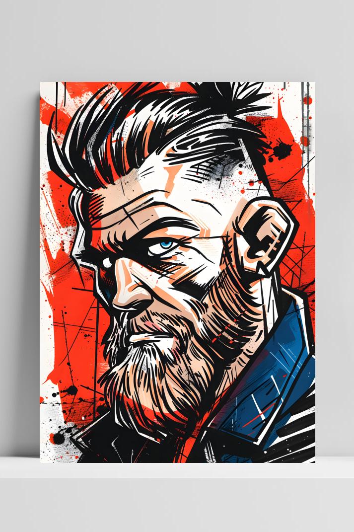 Conor McGregor Cartoon op 3mm aluminium dibond