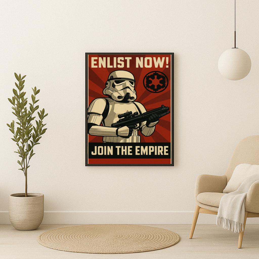 Star Wars Stormtrooper Enlist Now Text poster sfeerbeeld 2