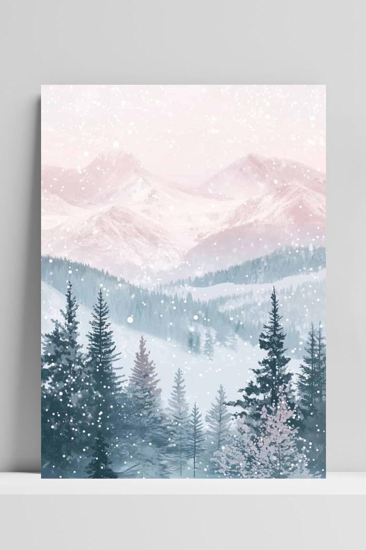 Sneeuwberg op 3mm aluminium dibond