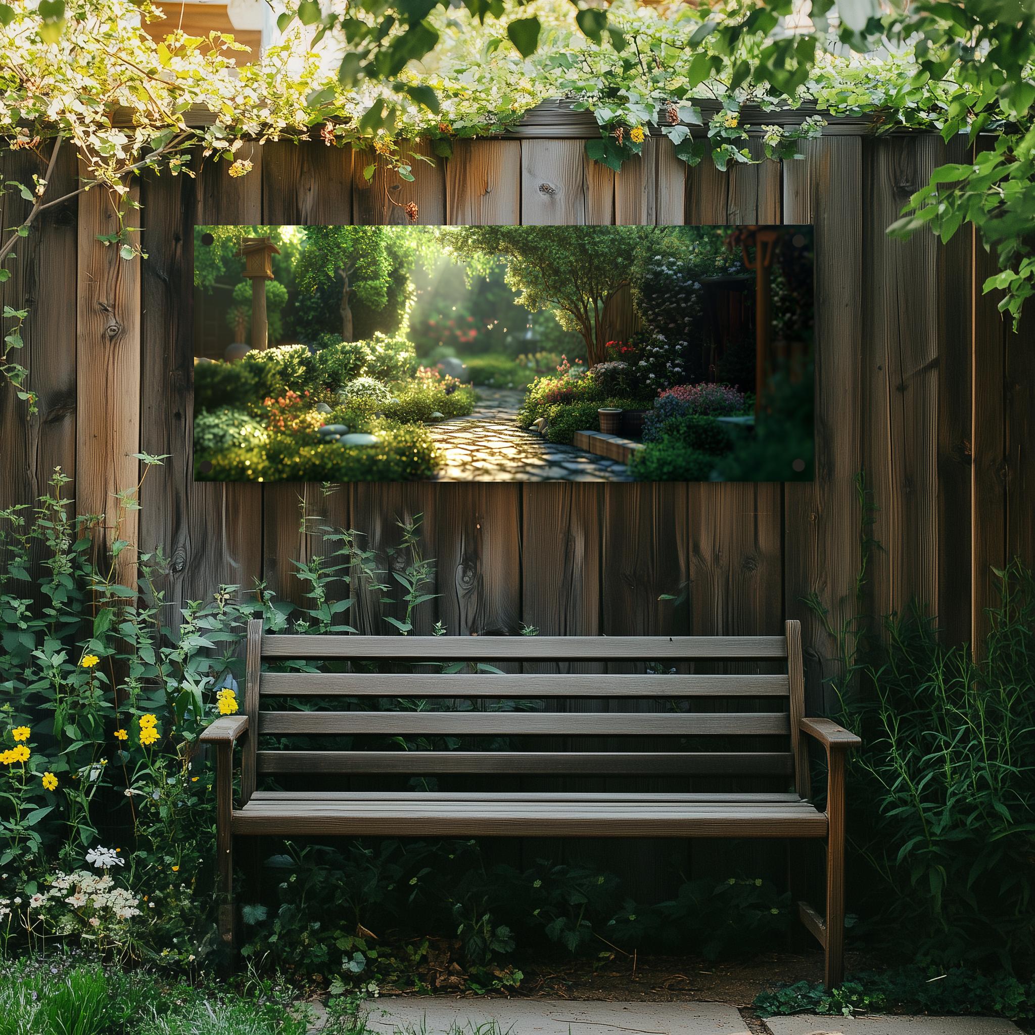 Tuinposter Zonovergoten Tuin sfeerbeeld 1