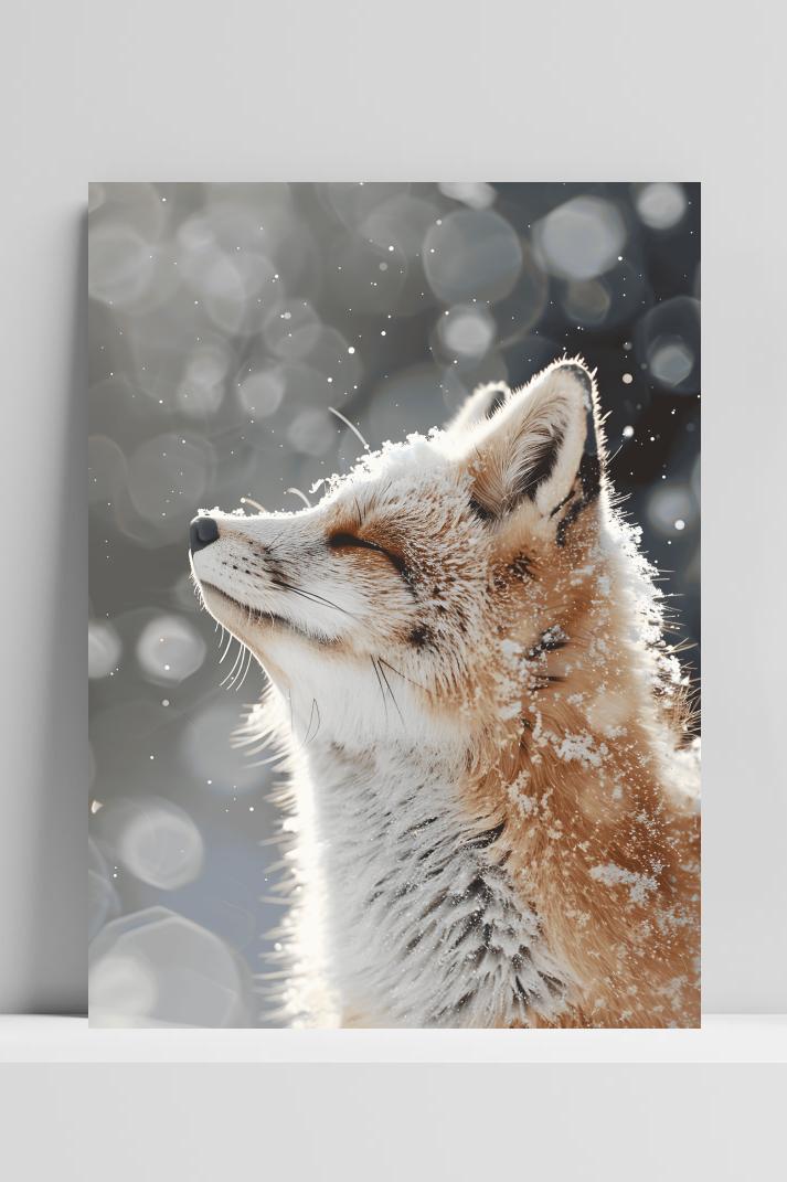 Vos Sneeuw op 3mm aluminium dibond