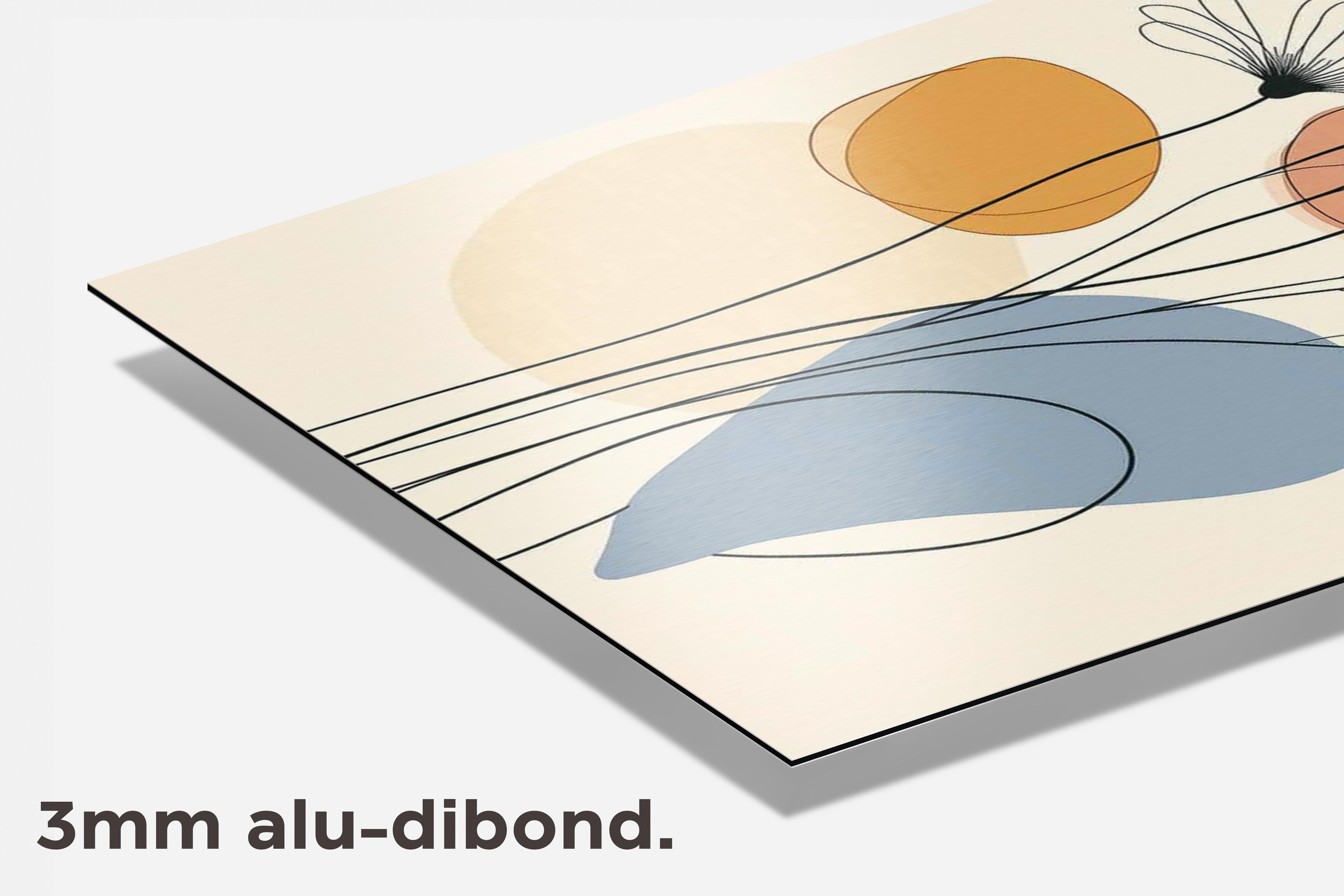 Minimalistische Lijnkunst dibond detail
