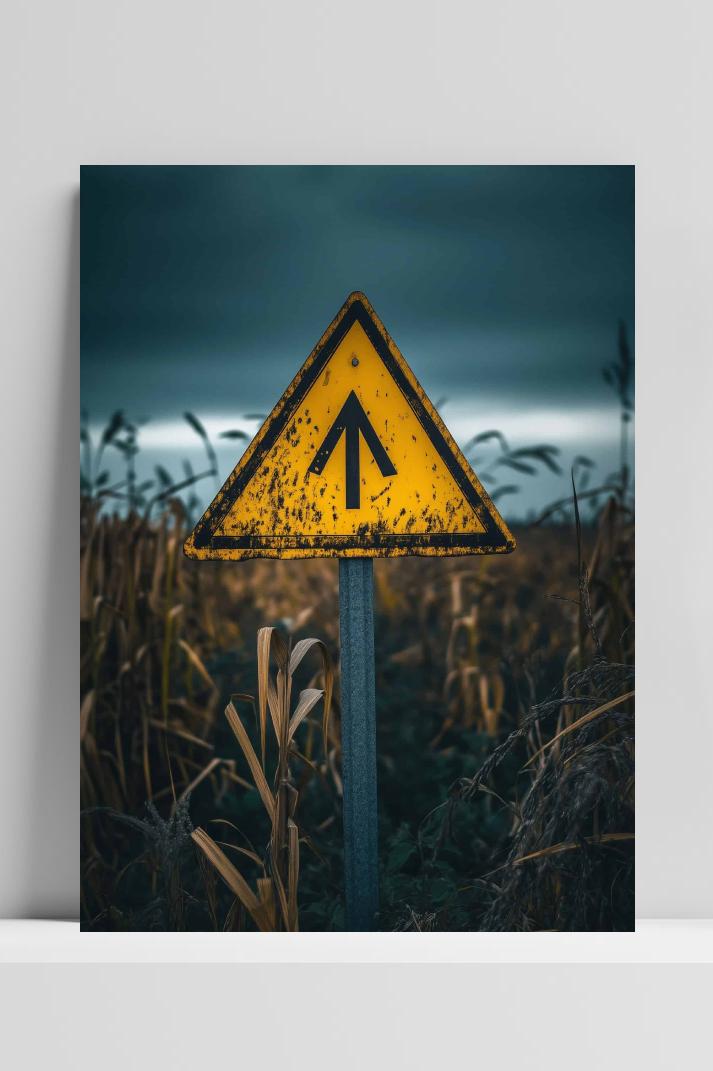 Waarschuwingsbord op 3mm aluminium dibond