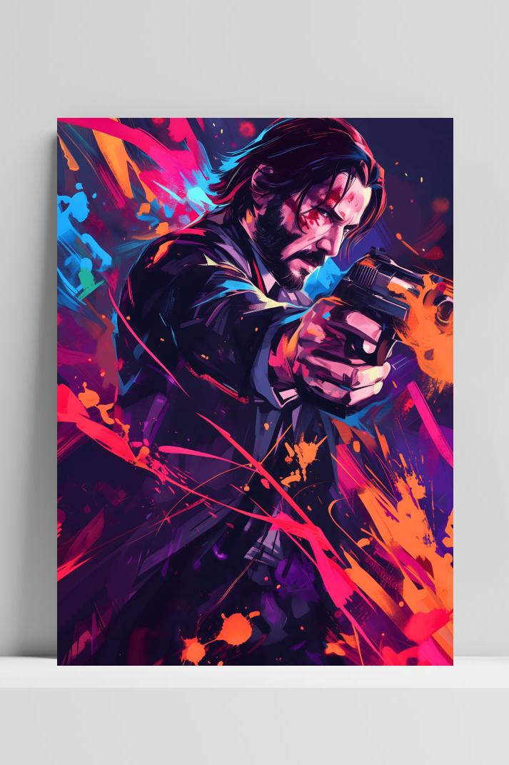 John Wick Actie op 3mm aluminium dibond