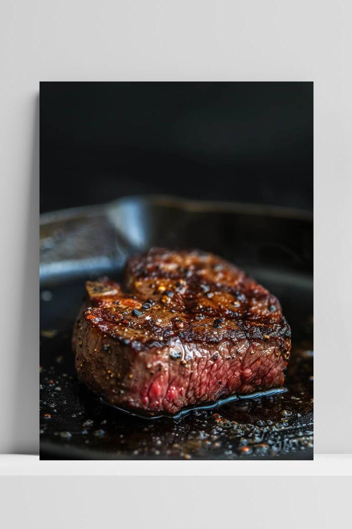 Steak Pan op 3mm aluminium dibond