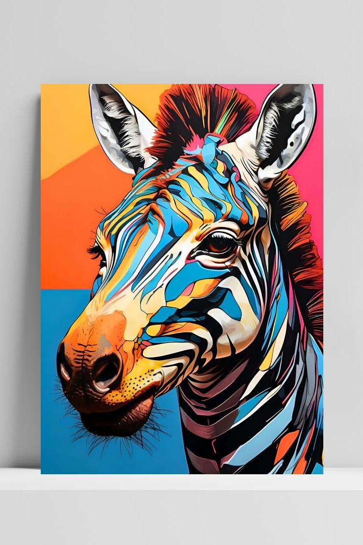 Pop Zebra op 3mm aluminium dibond