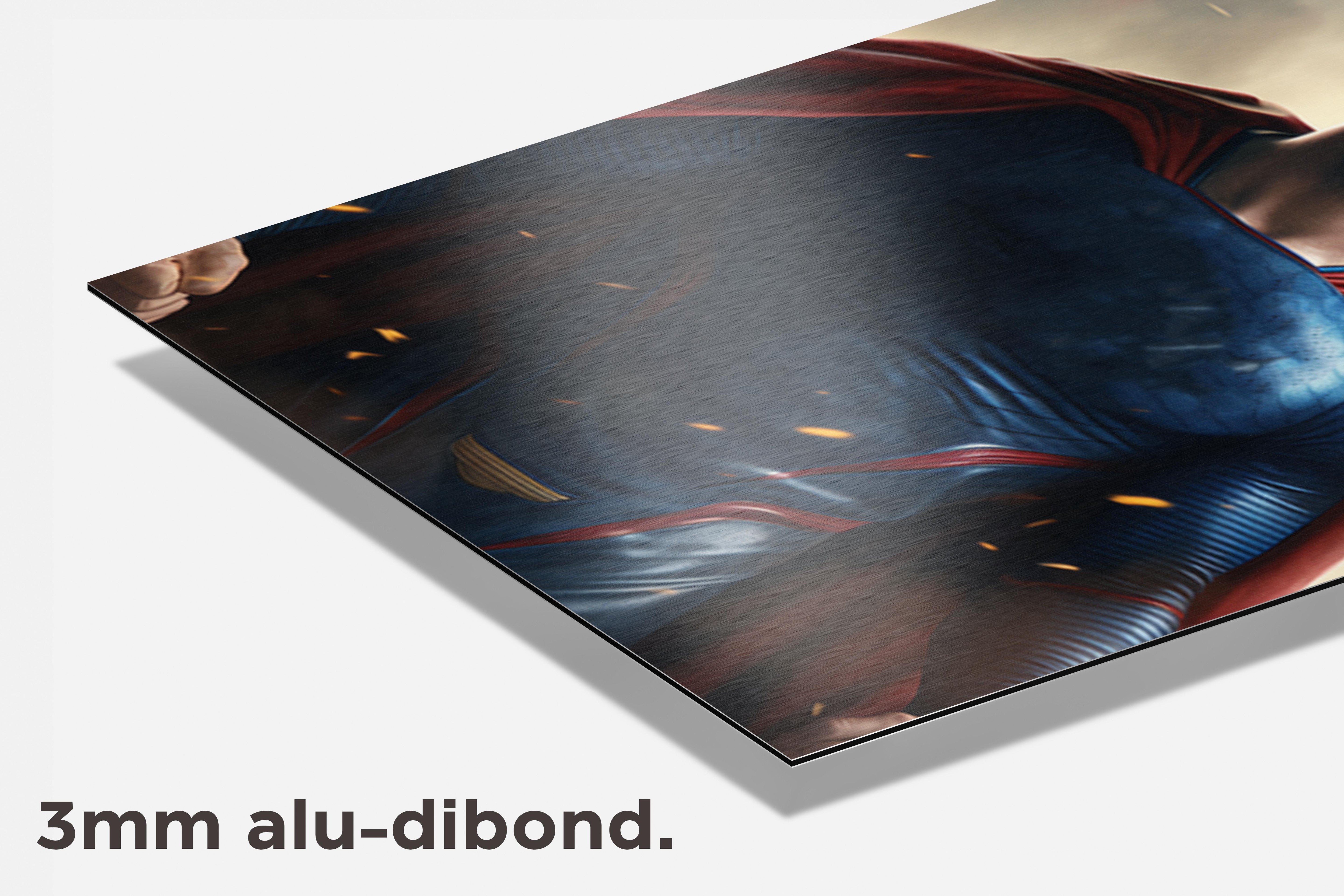 Messi Superheld dibond detail