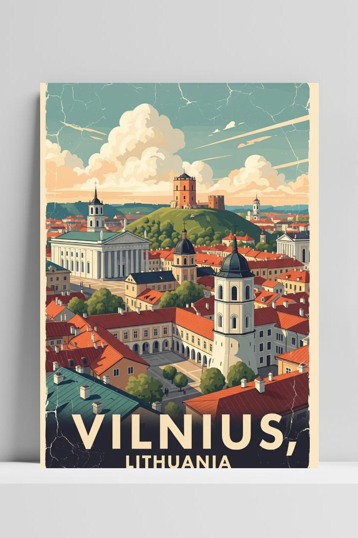Vilnius Lithuania Text op 3mm aluminium dibond
