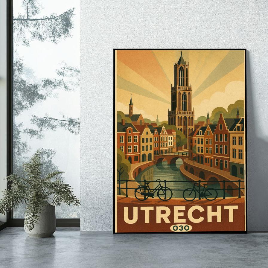 Utrecht Netherlands Vintage Text poster sfeerbeeld 1