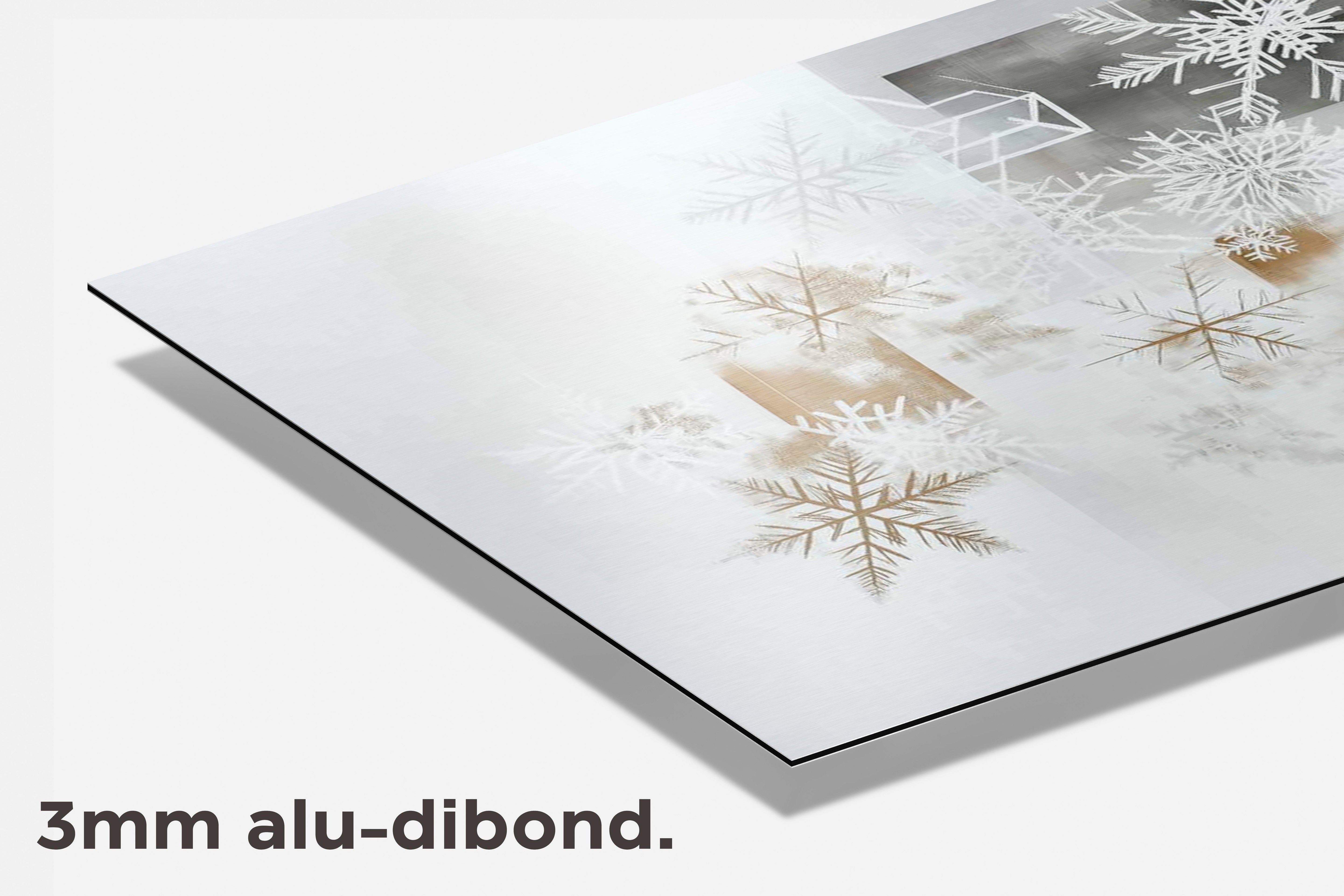 Minimalistische Kerstkunst dibond detail