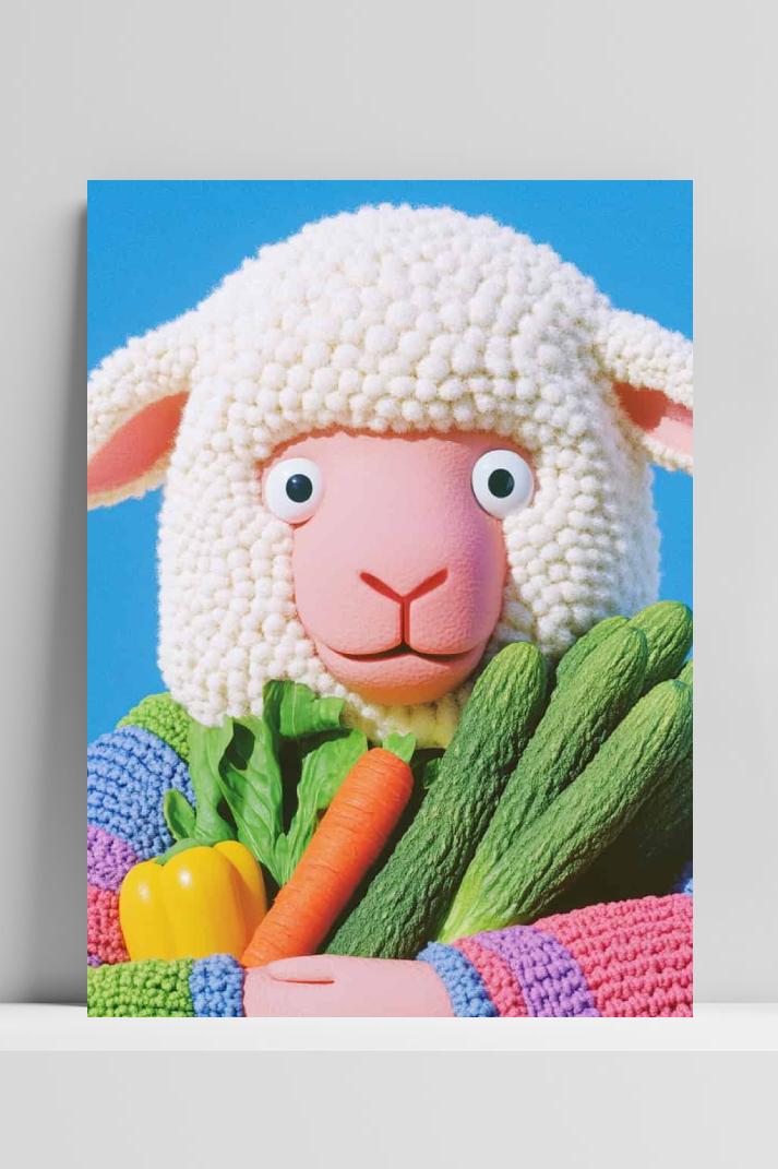 Schaap op 3mm aluminium dibond