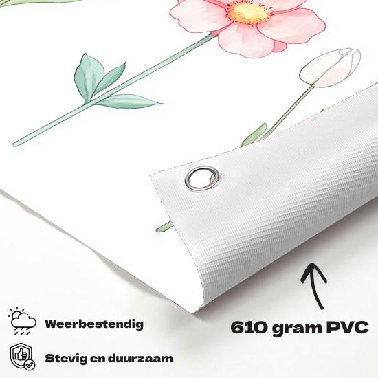 Tuinposter Bloemen materiaal-detail: 610 grams weerbestendig PVC-doek