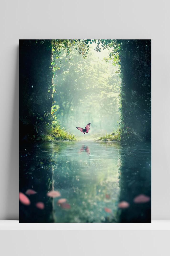 Butterfly Nature op 3mm aluminium dibond
