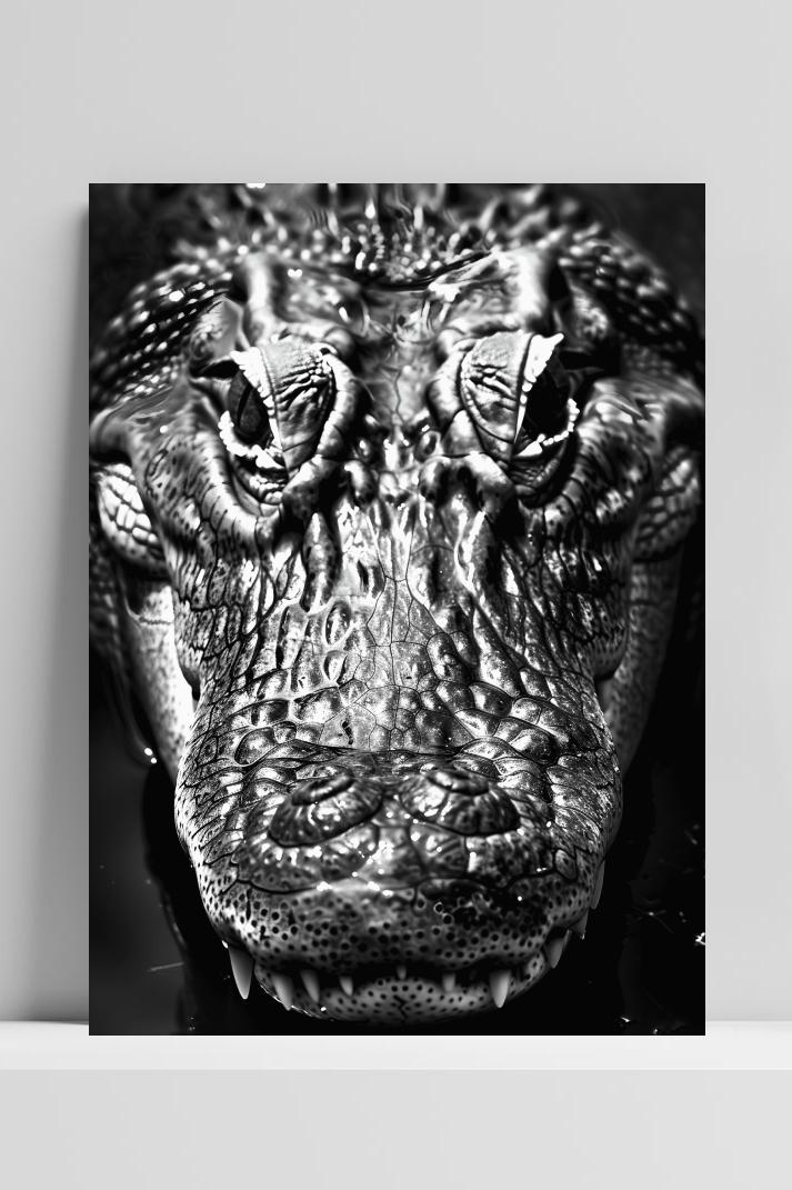 Krokodil op 3mm aluminium dibond