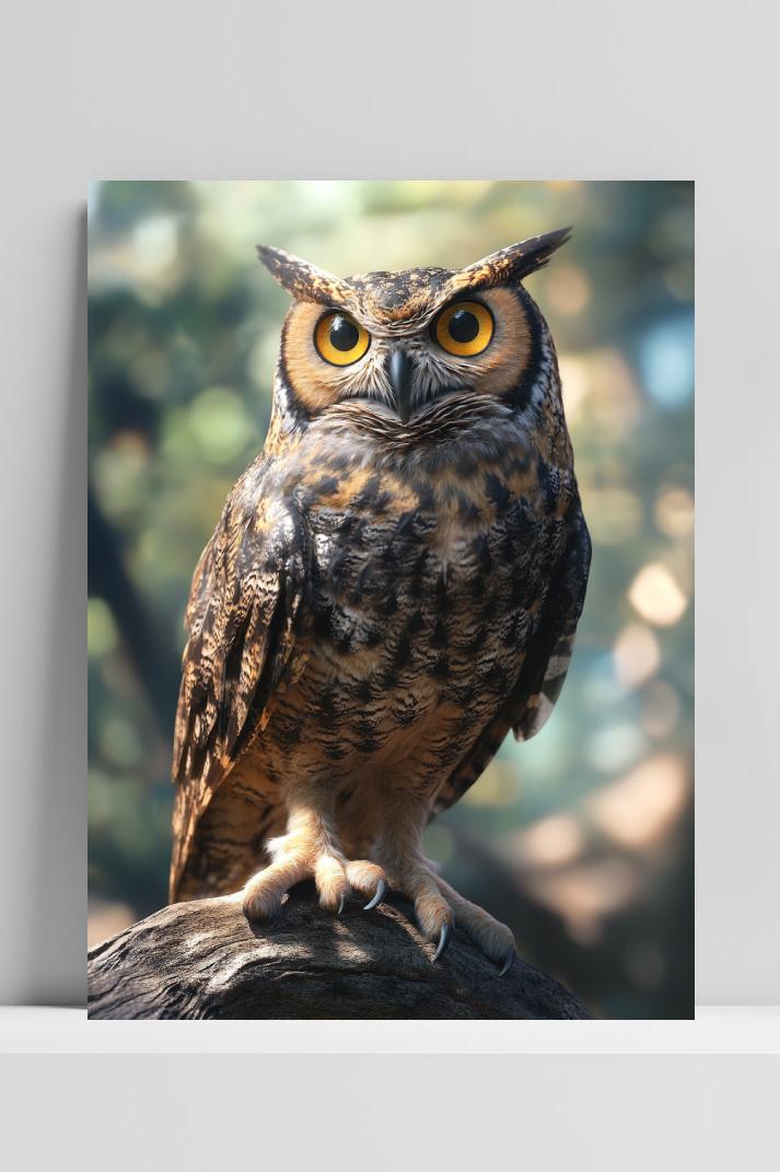 Owl Photography op 3mm aluminium dibond
