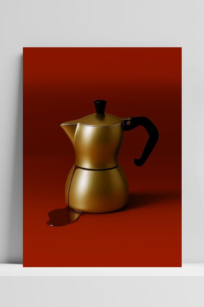 Moka Pot Coffee op 3mm aluminium dibond