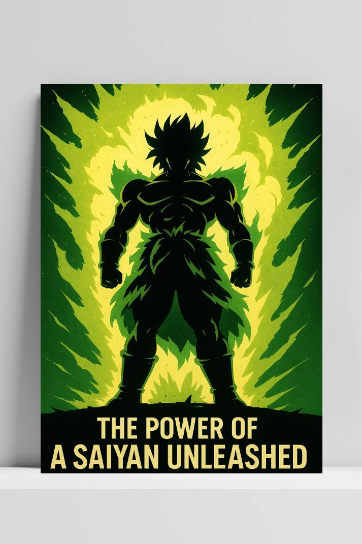 Broly Dragon Ball Saiyan Text op 3mm aluminium dibond