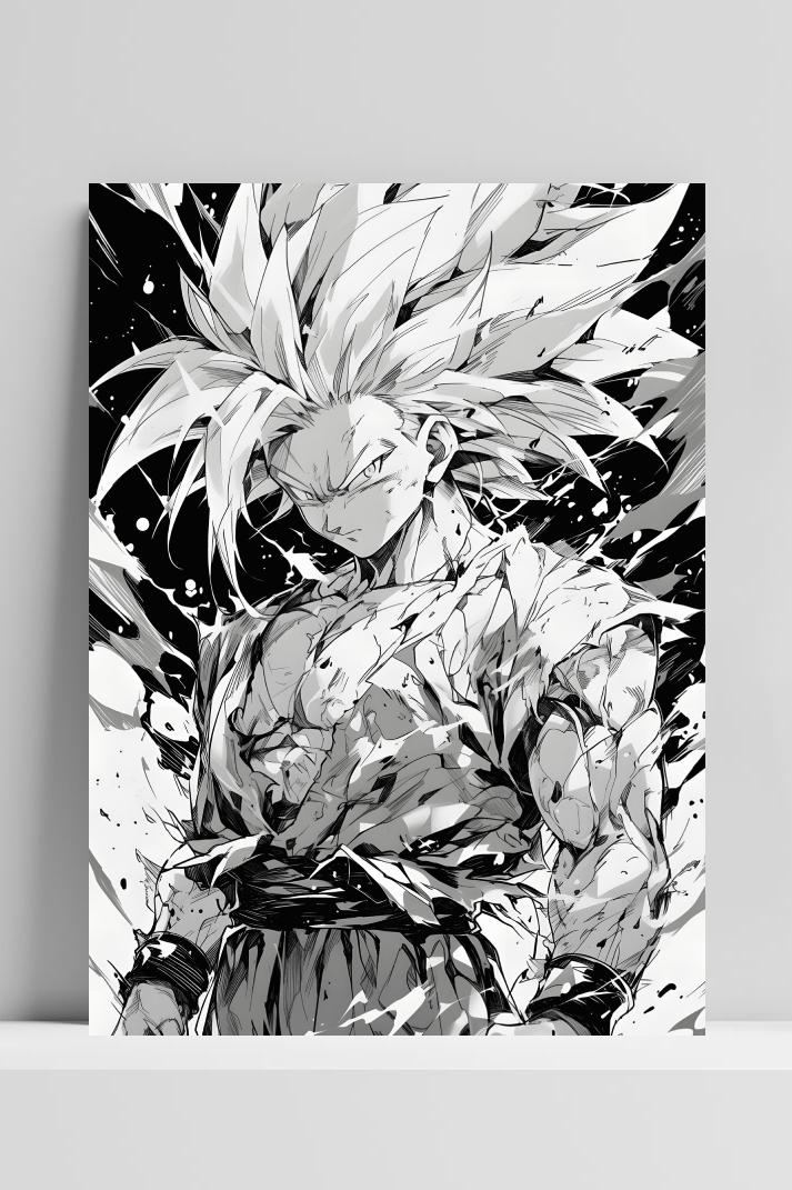 Dragonball Zwart op 3mm aluminium dibond