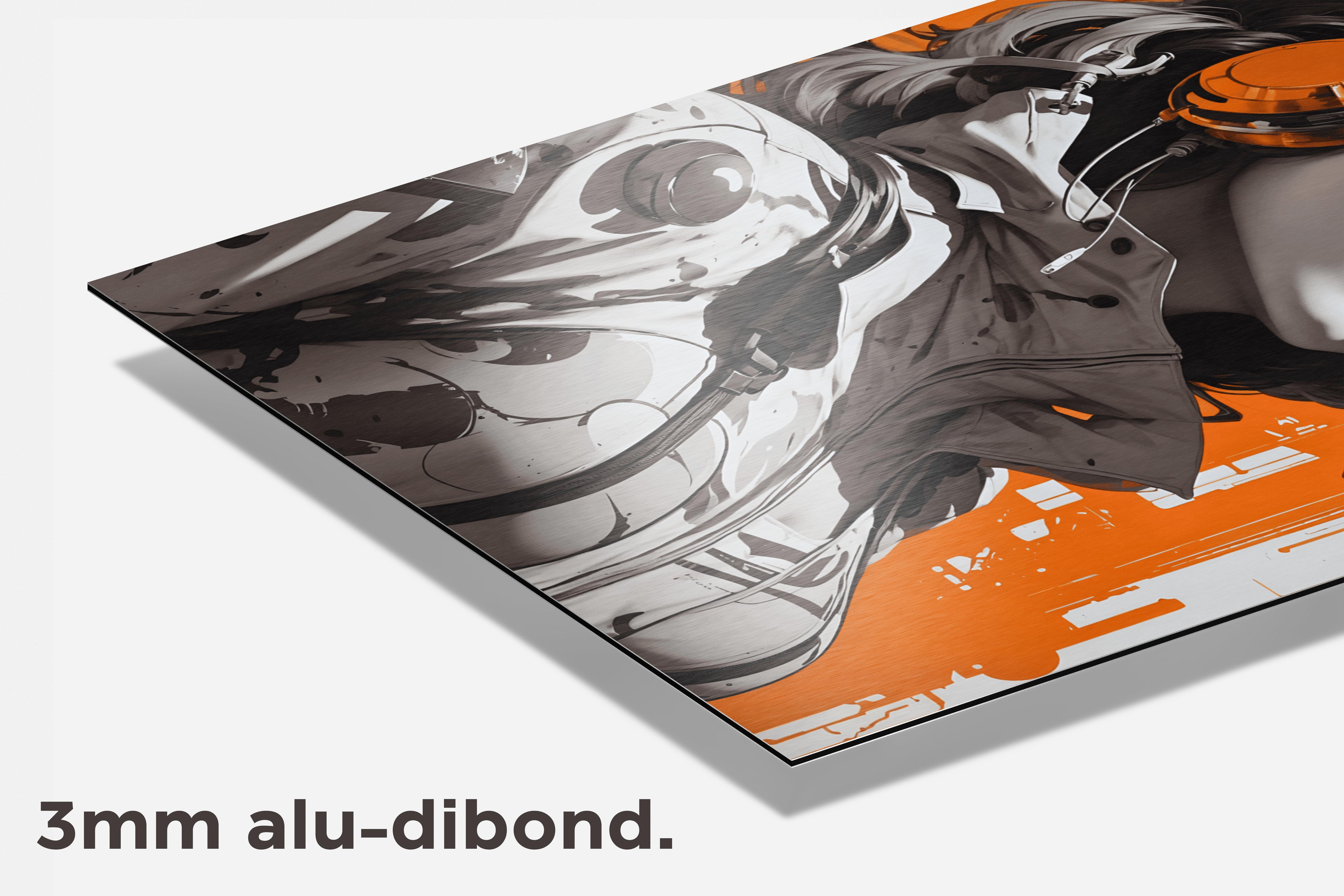 Oranje Wit Futuristisch dibond detail