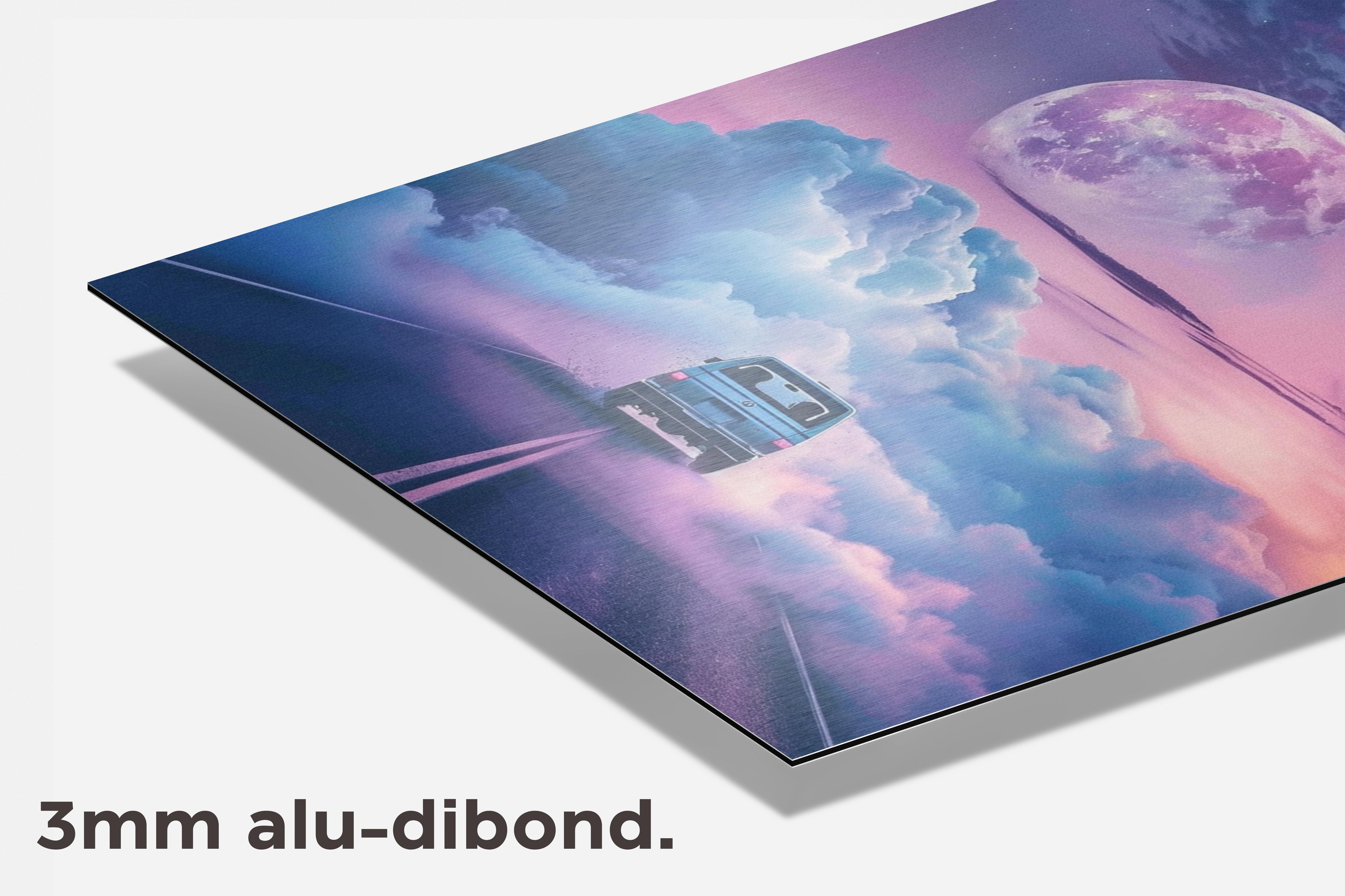 Roadtrip wolken dibond detail