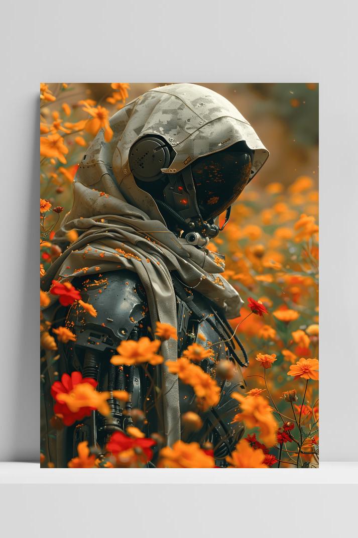 Cyborg Tuin op 3mm aluminium dibond