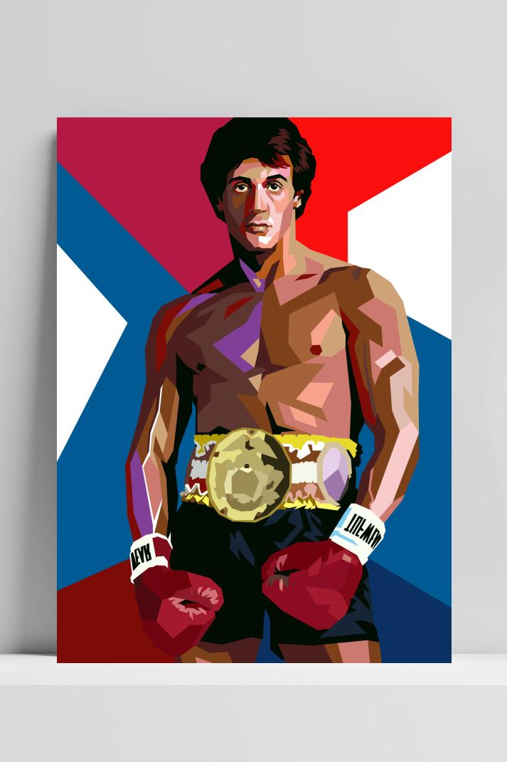 Rocky Balboa Pop op 3mm aluminium dibond