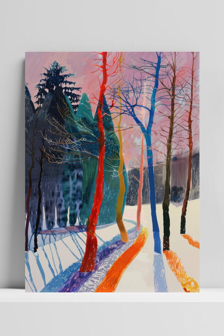 David Hockney Winter op 3mm aluminium dibond