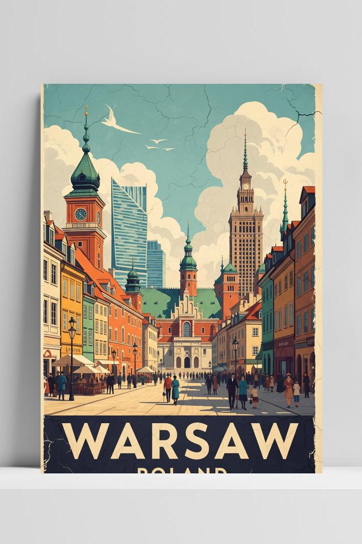 Warsaw Poland Text poster van 25 Artstreet
