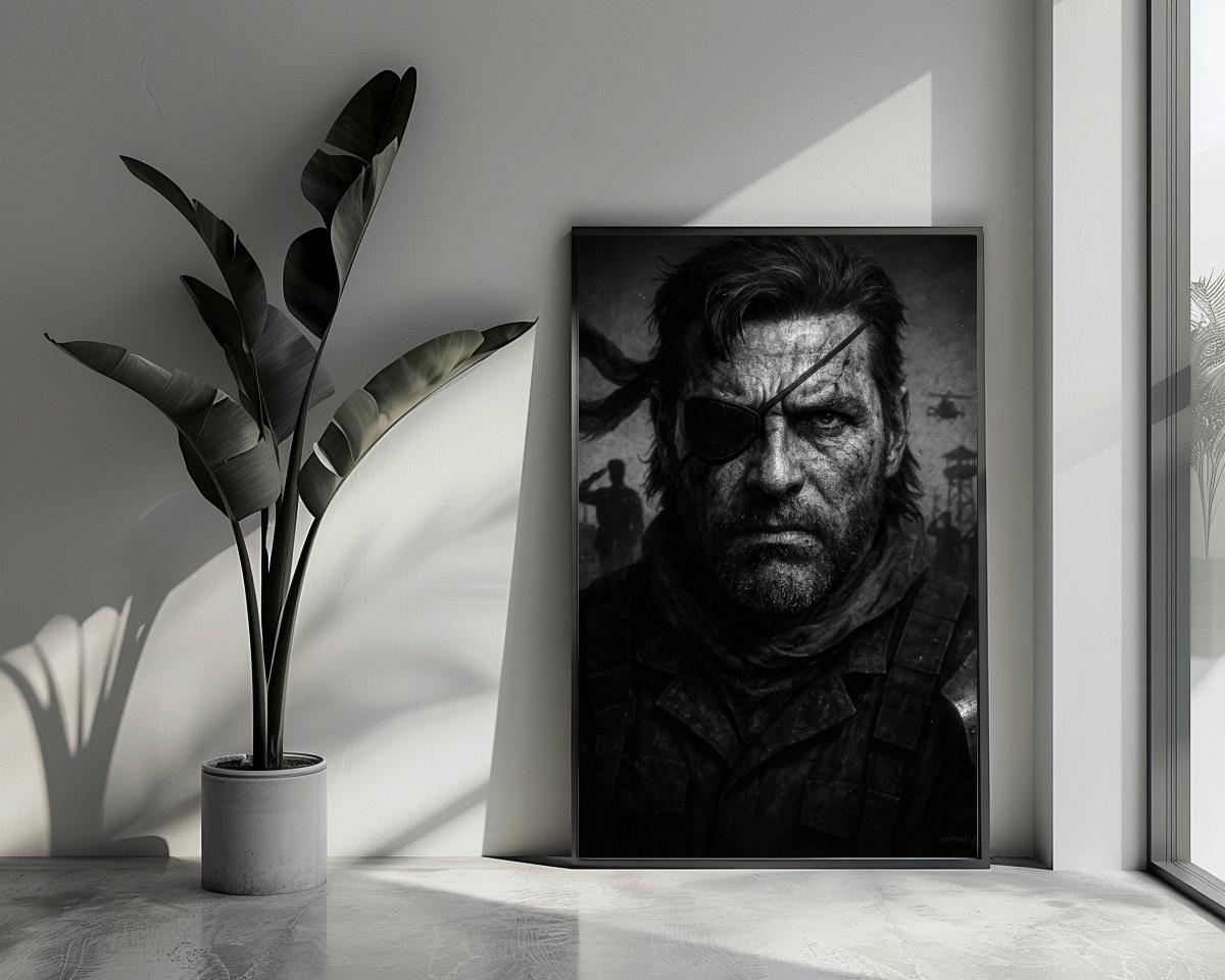 Big Boss Metal Gear Solid B&W poster van 25 Artstreet