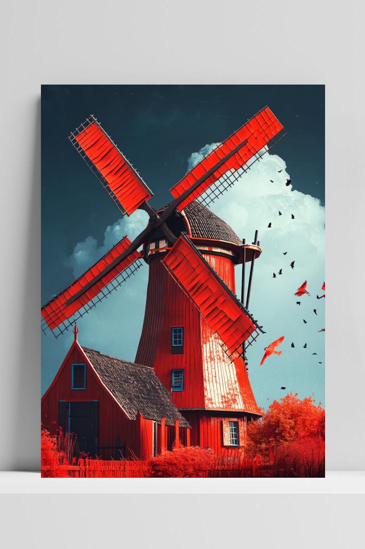 Windmill op 3mm aluminium dibond