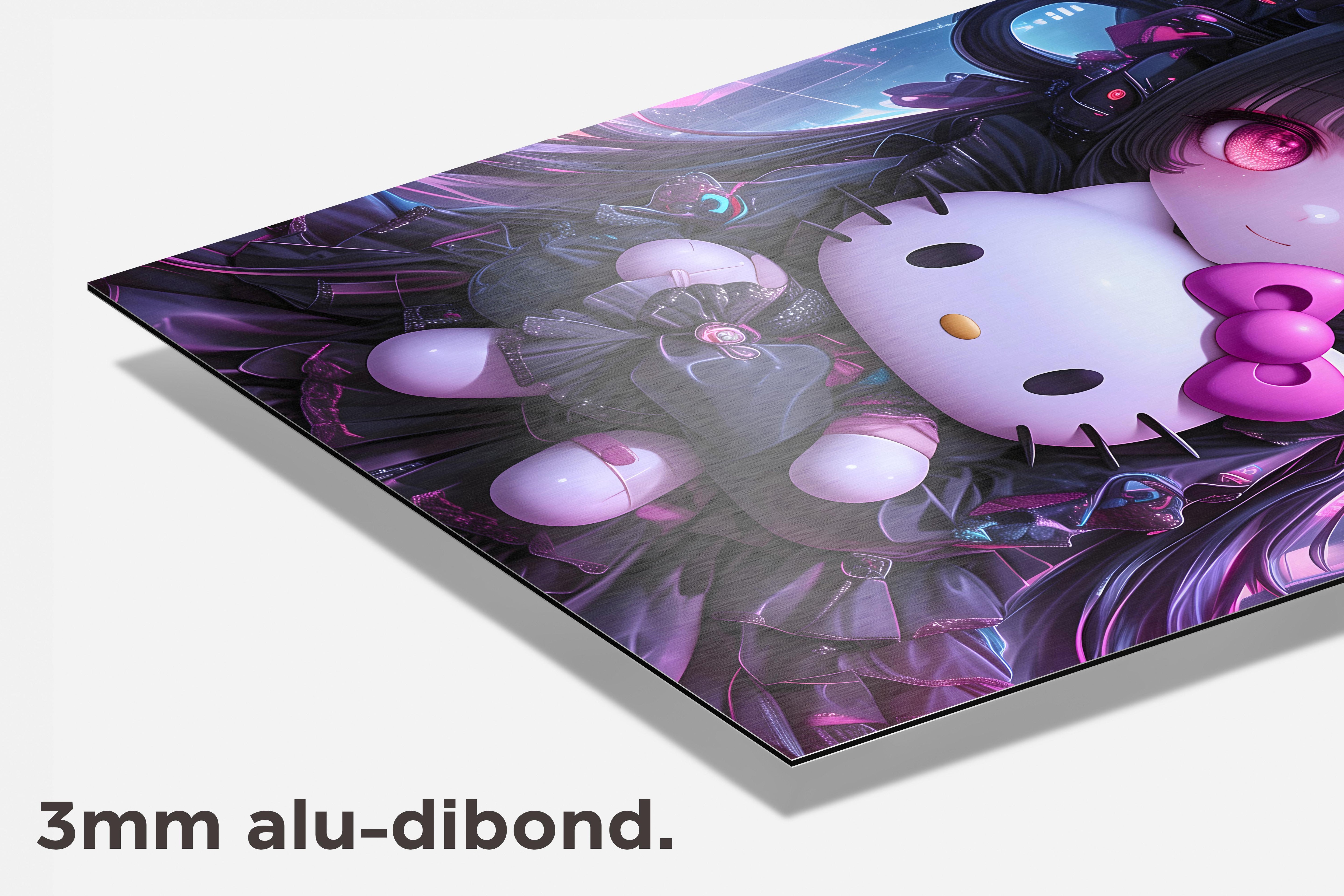 Hello Kitty Meisje Anime dibond detail