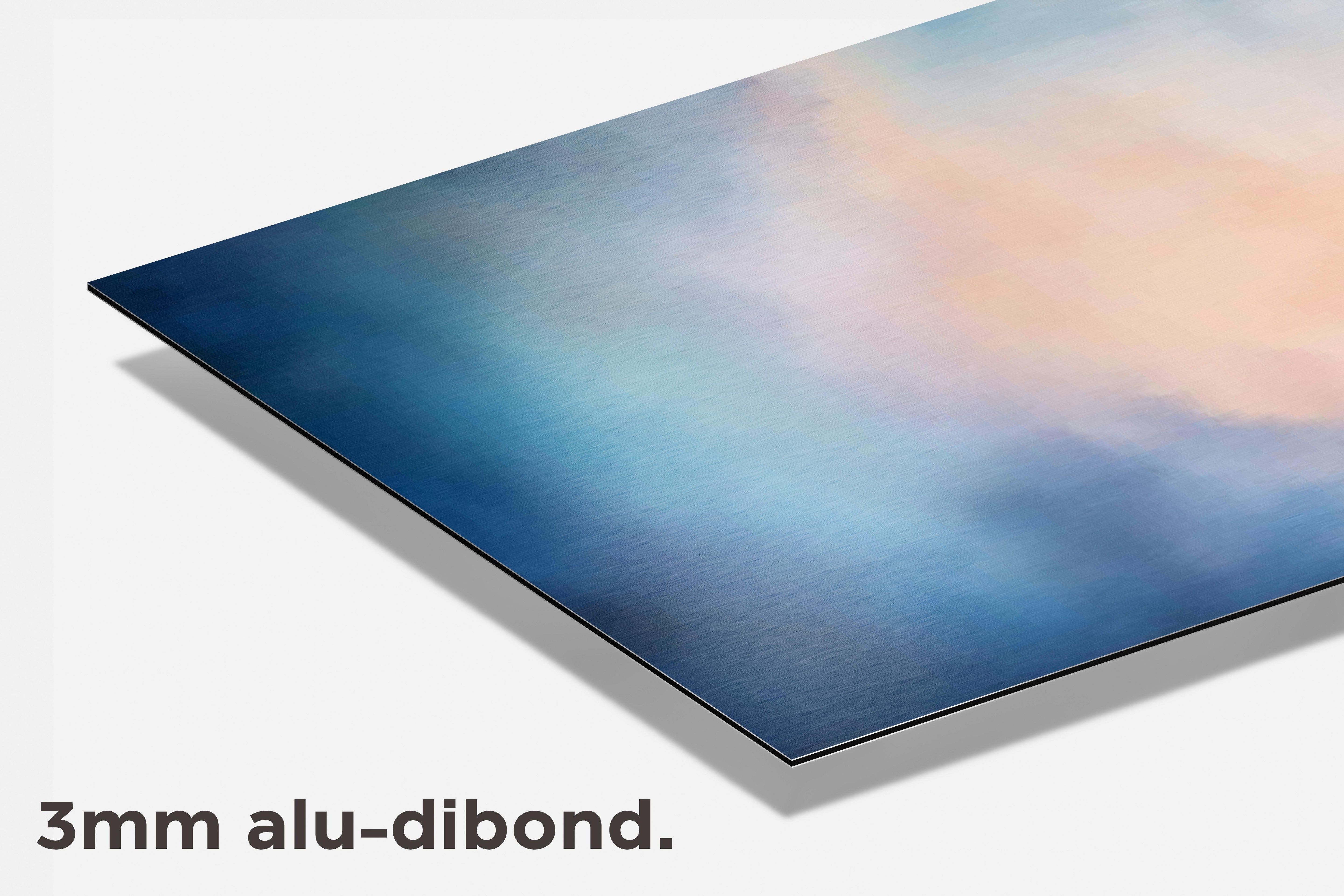 Blauwe Aquarel dibond detail