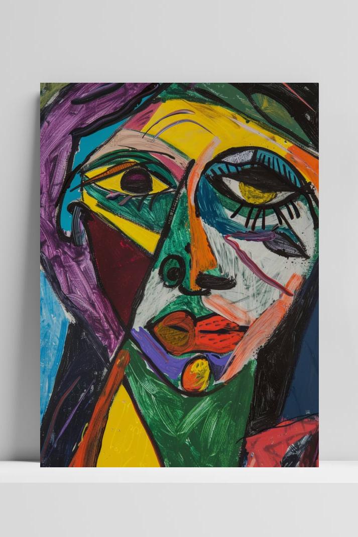 Abstract Portret op 3mm aluminium dibond