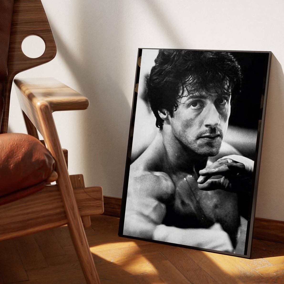 Sylvester Stallone Rocky B&W poster sfeerbeeld 1