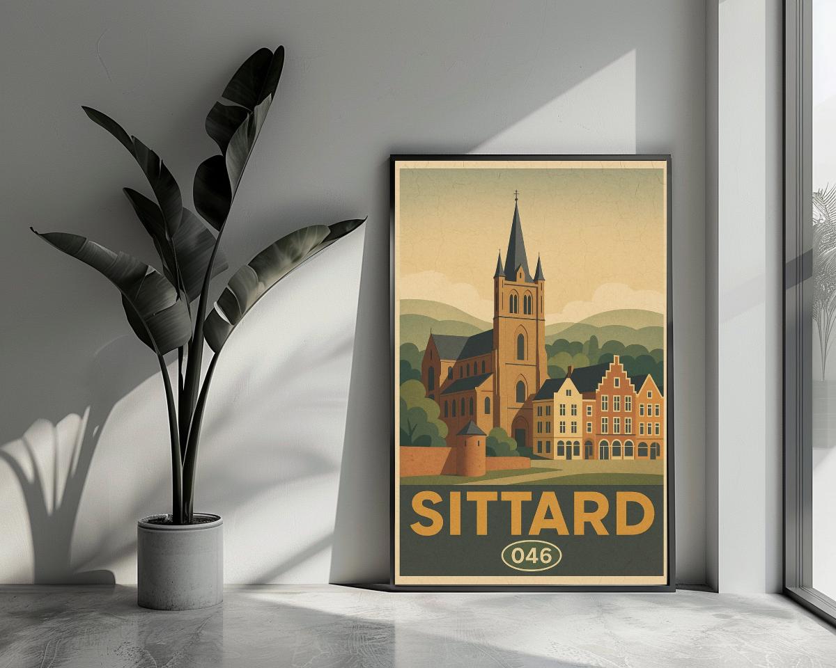 Sittard Netherlands Vintage Text poster van 25 Artstreet