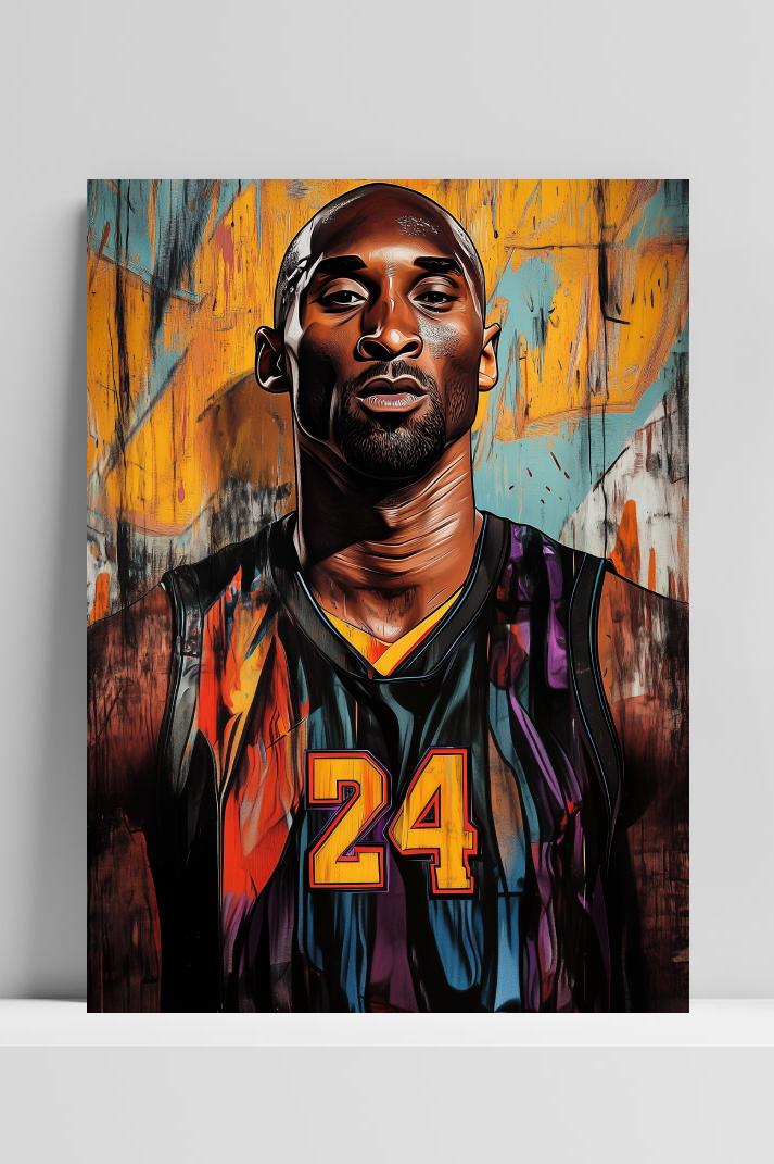Kobe Bryant op 3mm aluminium dibond