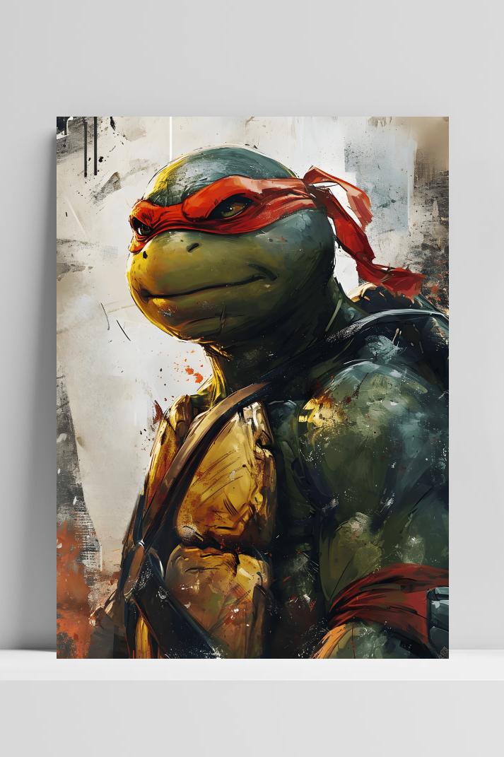 Raphael Ninja Turtles op 3mm aluminium dibond