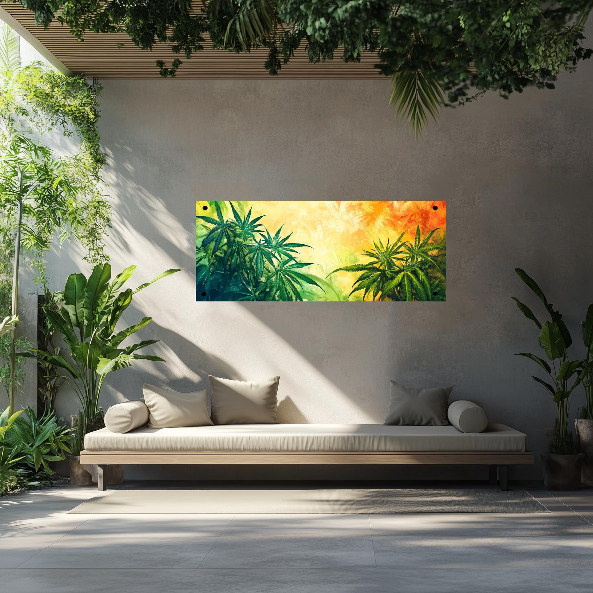 Tuinposter Cannabis Kunst sfeerbeeld 2