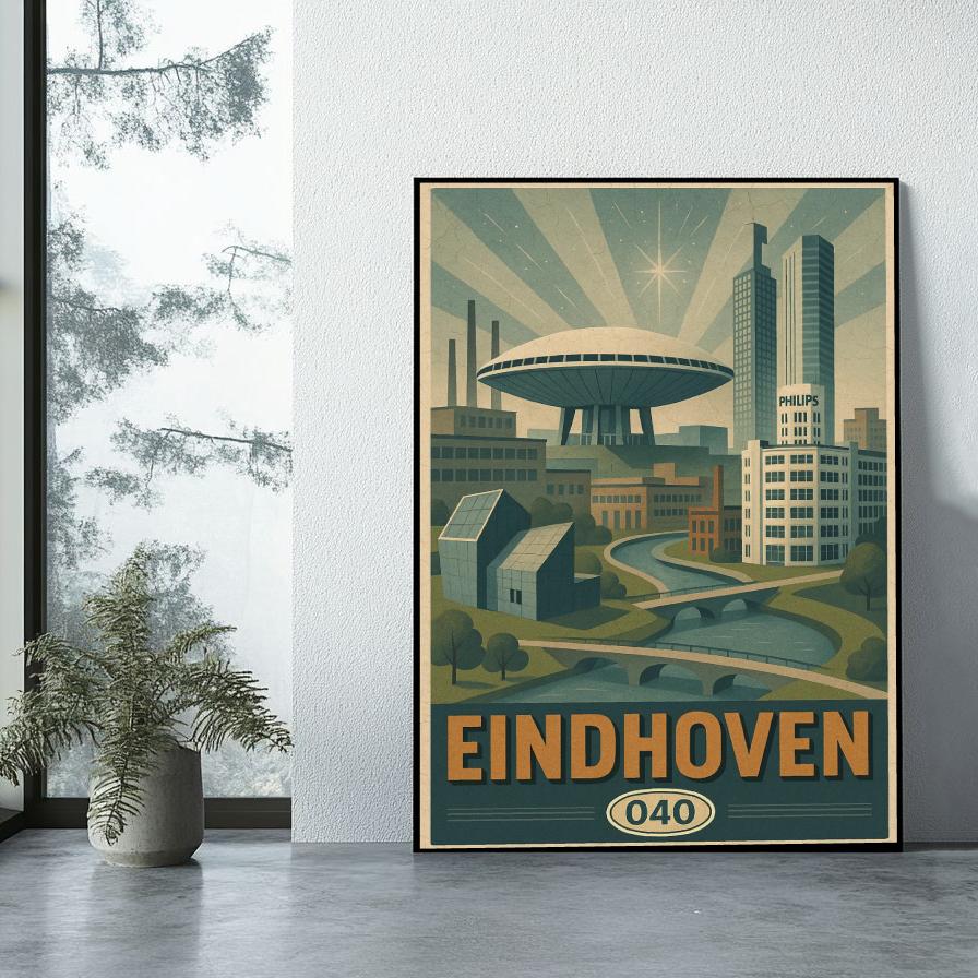 Eindhoven Netherlands Vintage Text poster sfeerbeeld 1