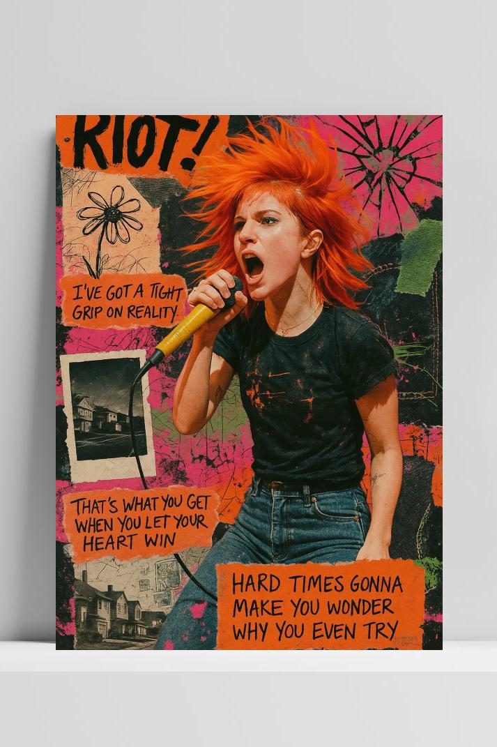Hayley Williams Paramore op 3mm aluminium dibond