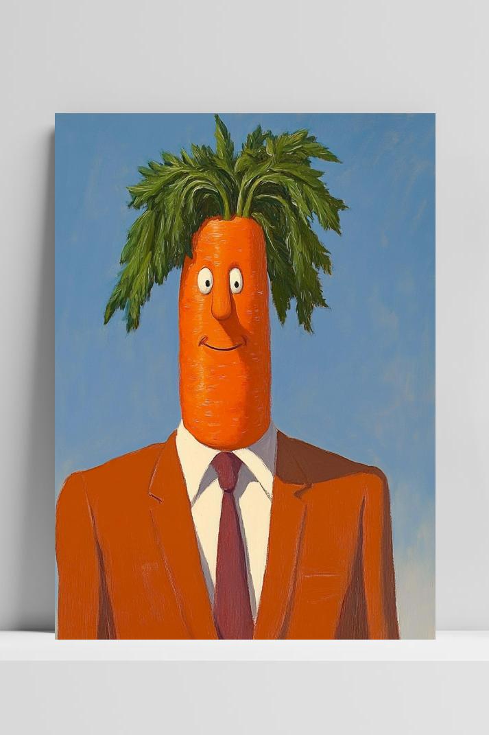 Carrot Suit op 3mm aluminium dibond