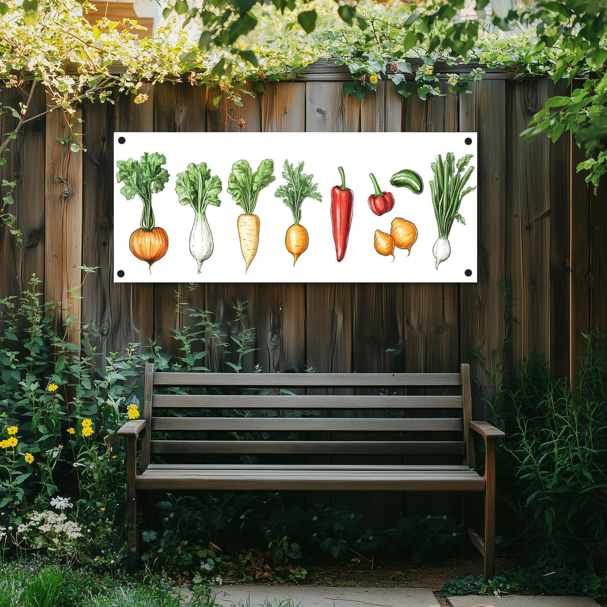 Póster de jardín Verduras en un interior