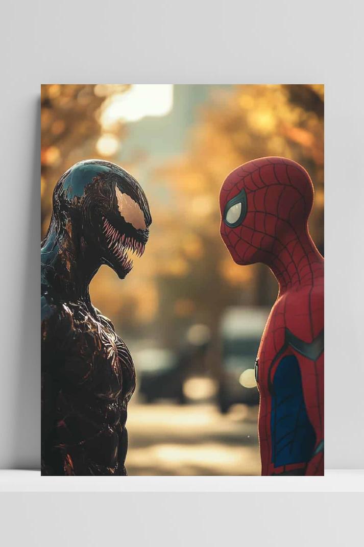 Venom Spiderman op 3mm aluminium dibond