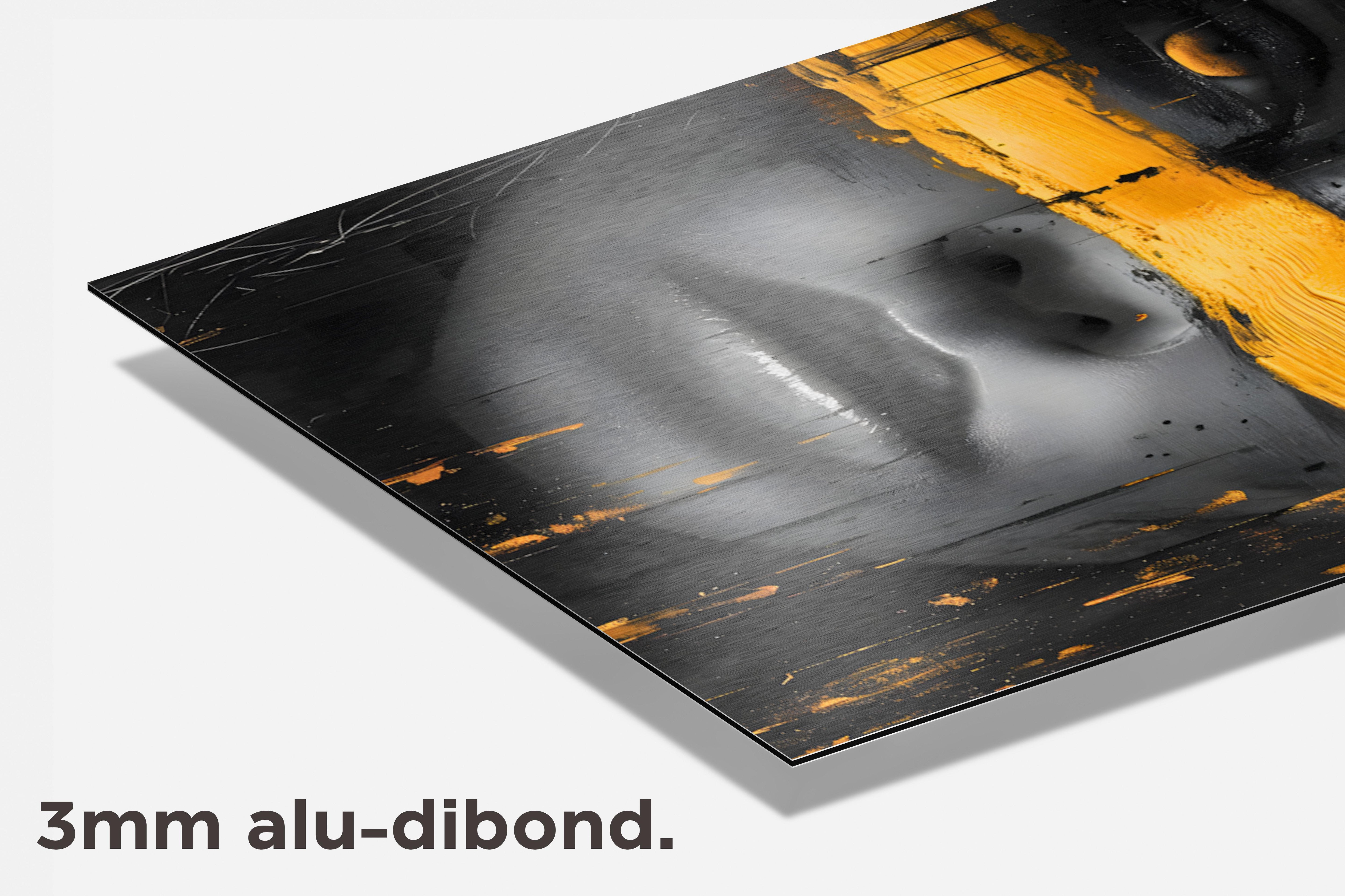 Gele Streep dibond detail