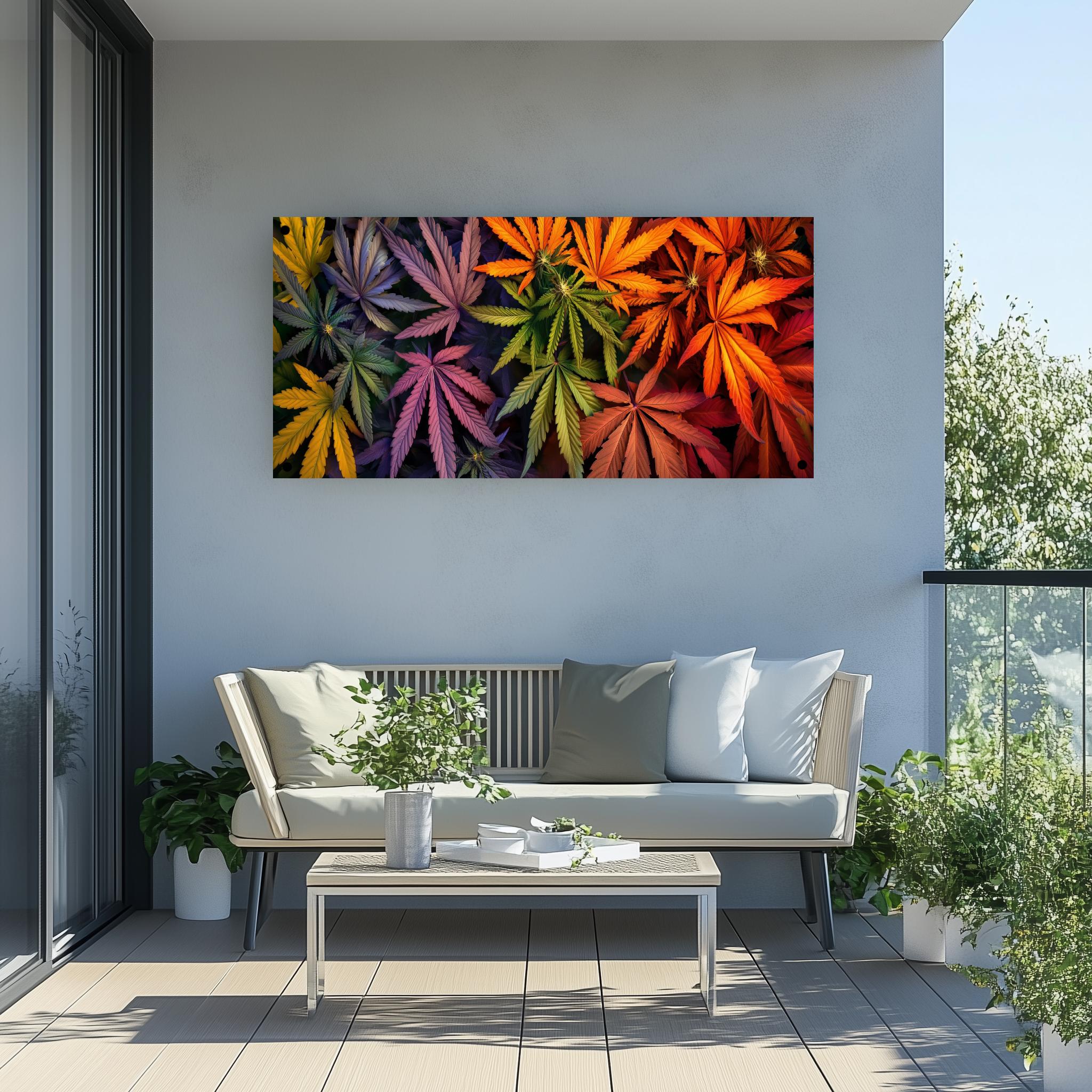 Tuinposter Cannabis Regenboog sfeerbeeld 4
