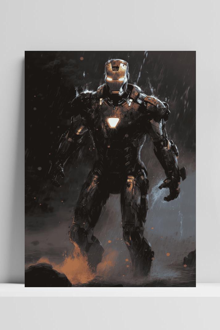 Iron Man Poster op 3mm aluminium dibond