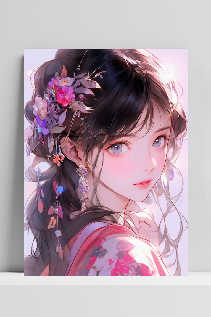 Anime Portret op 3mm aluminium dibond