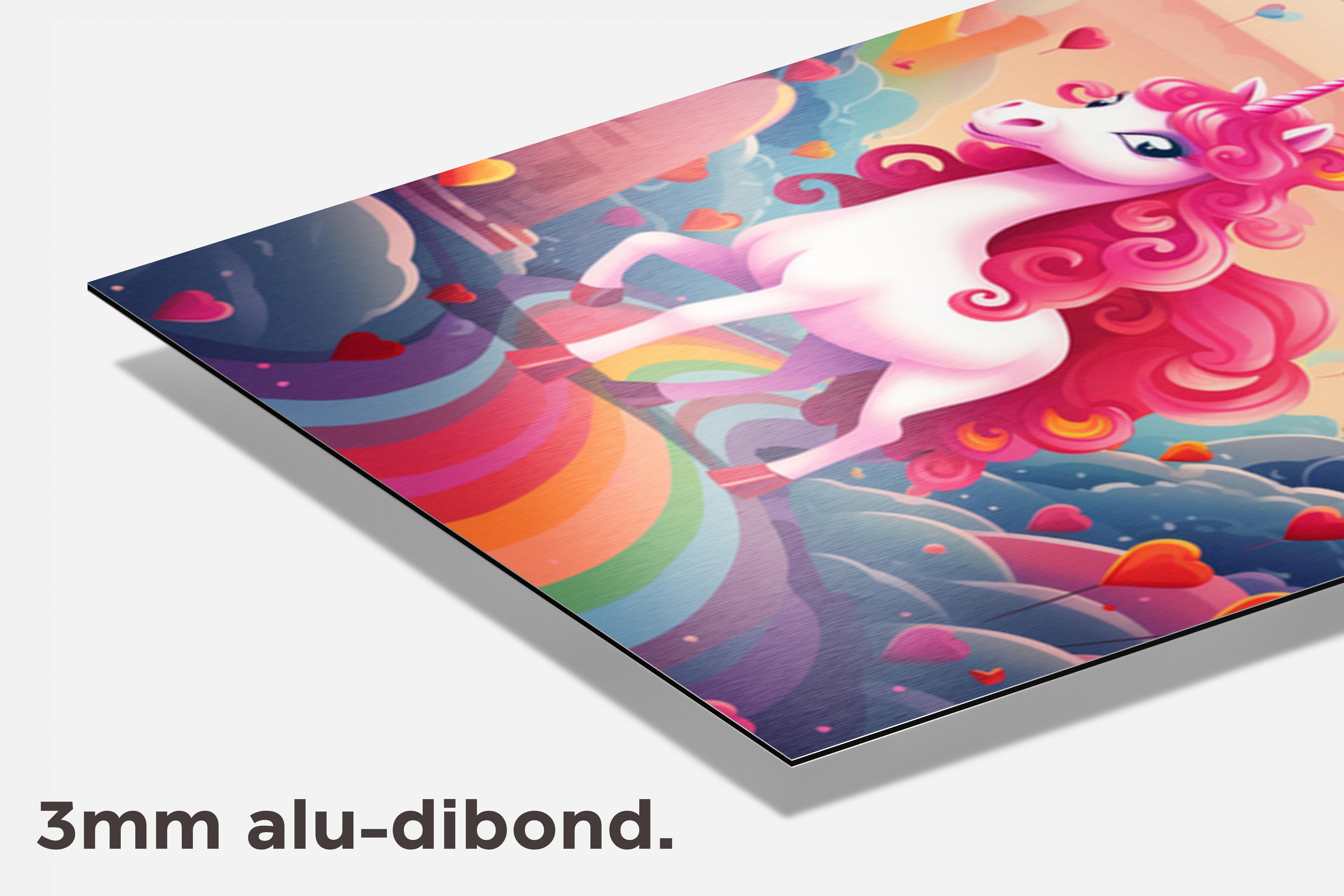 Eenhoorn Roze dibond detail