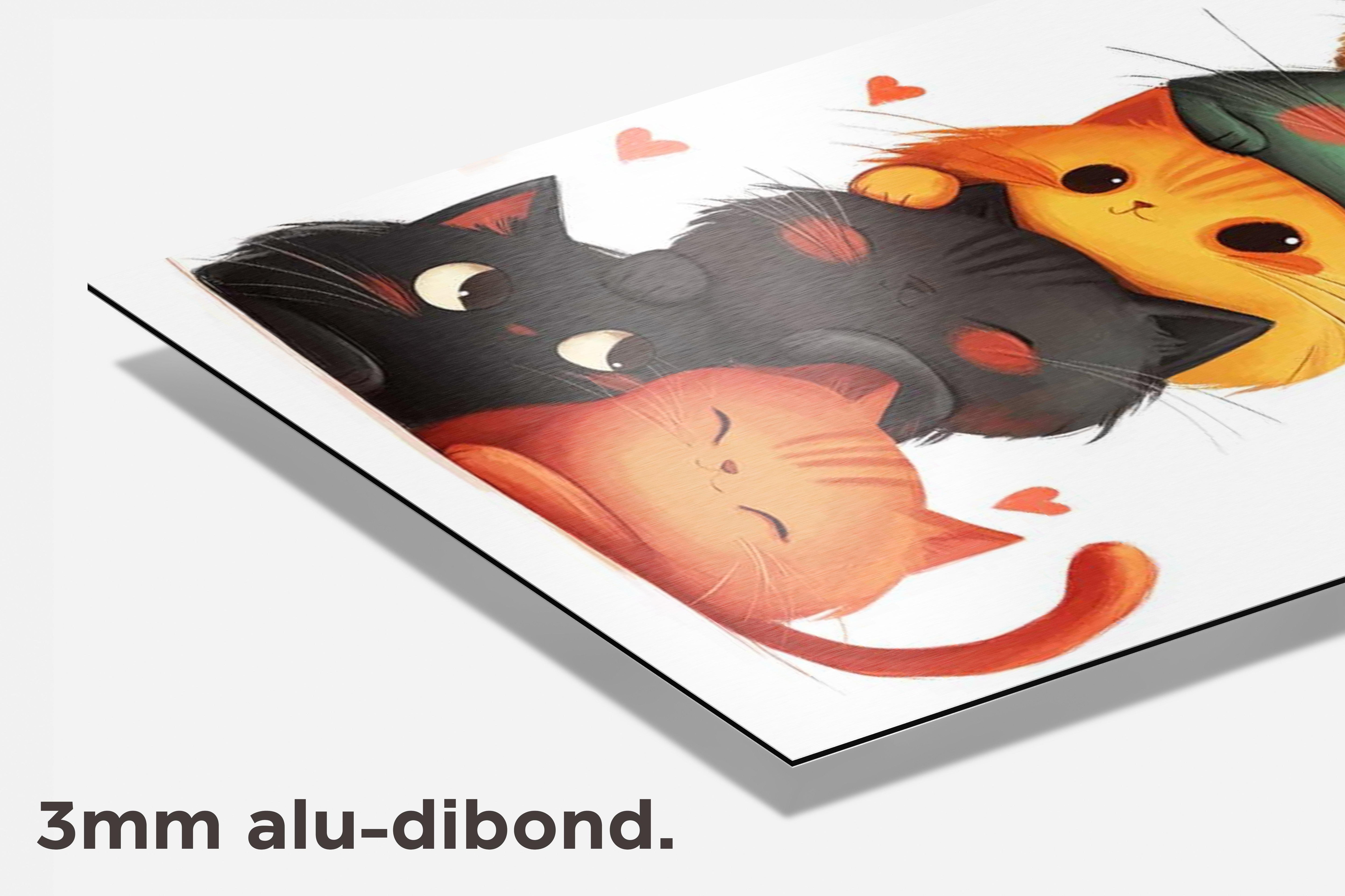 Cartoon Katten dibond detail